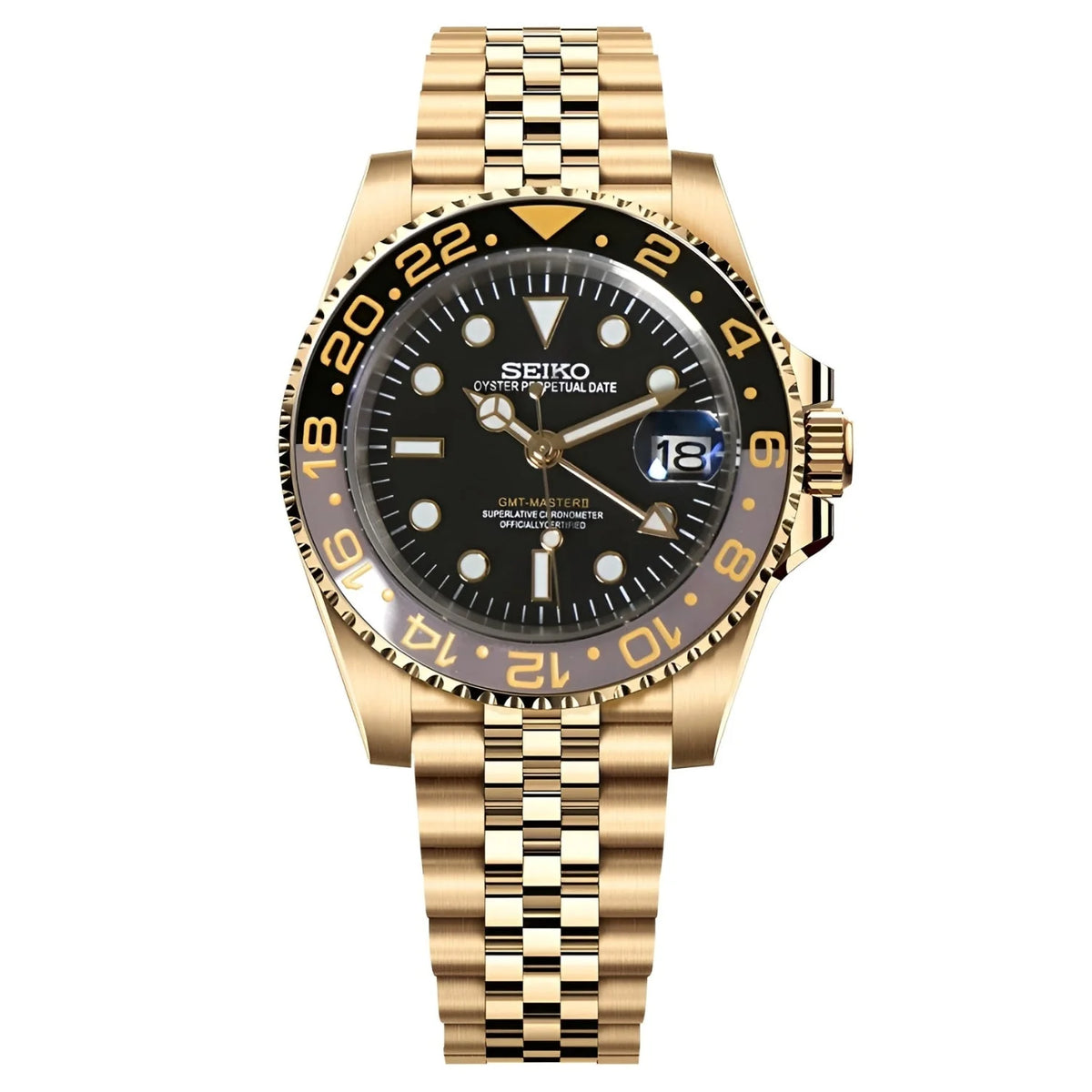 Seiko Mod Lab's Custom Gold Seiko GMT Mod Watch