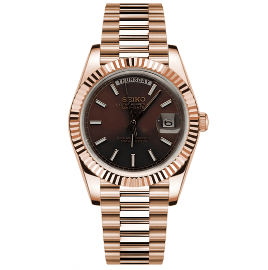 Seikojust Day Date - Chocolate - Seiko Mod Labs
