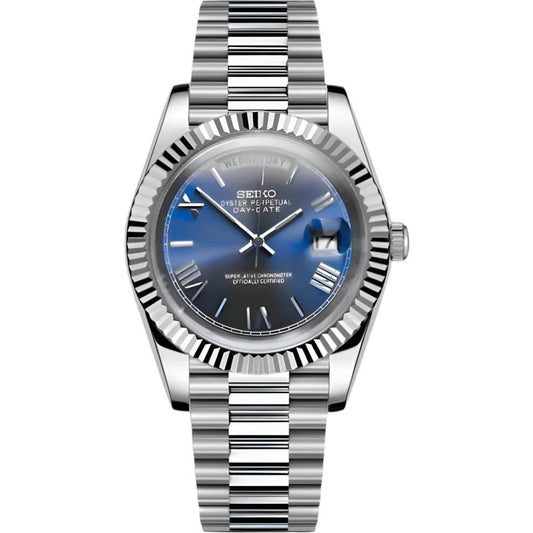 Seikojust Day Date - Numerals Abyss Blue - Seiko Mod Labs