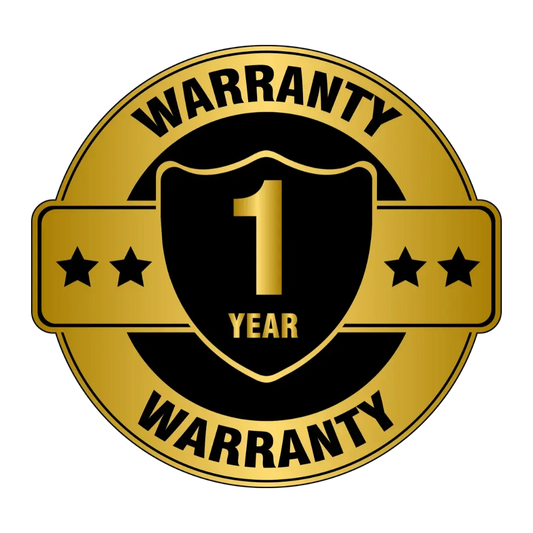 Gold and black warranty badge with '1 Year Warranty' text on a white background seiko mod warranty