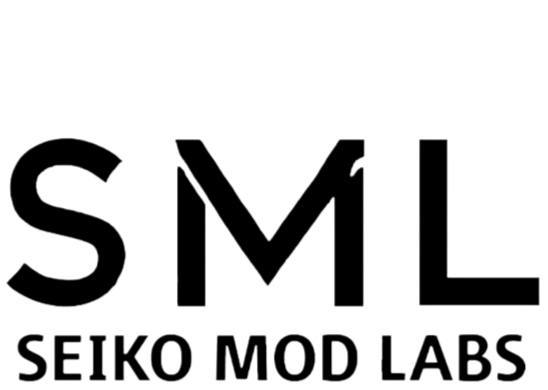Black 'SML Seiko Mod Labs' logo on a white background