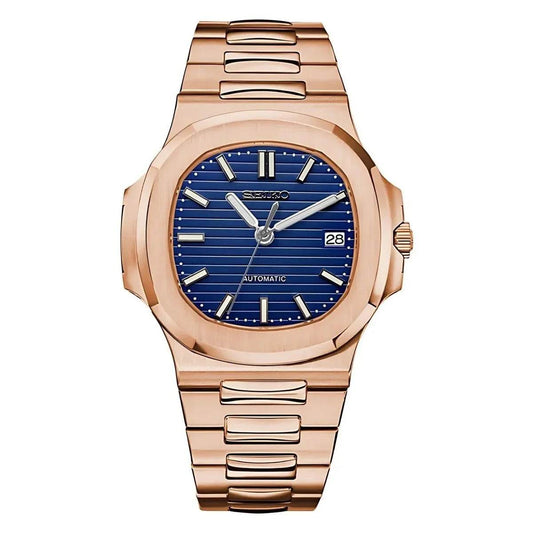 Nautiko - Rose Gold & Abyss Blue - Seiko Mod Labs