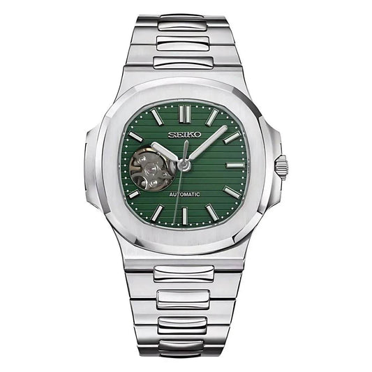 Open Heart Nautiko - Forest Green - Seiko Mod Labs