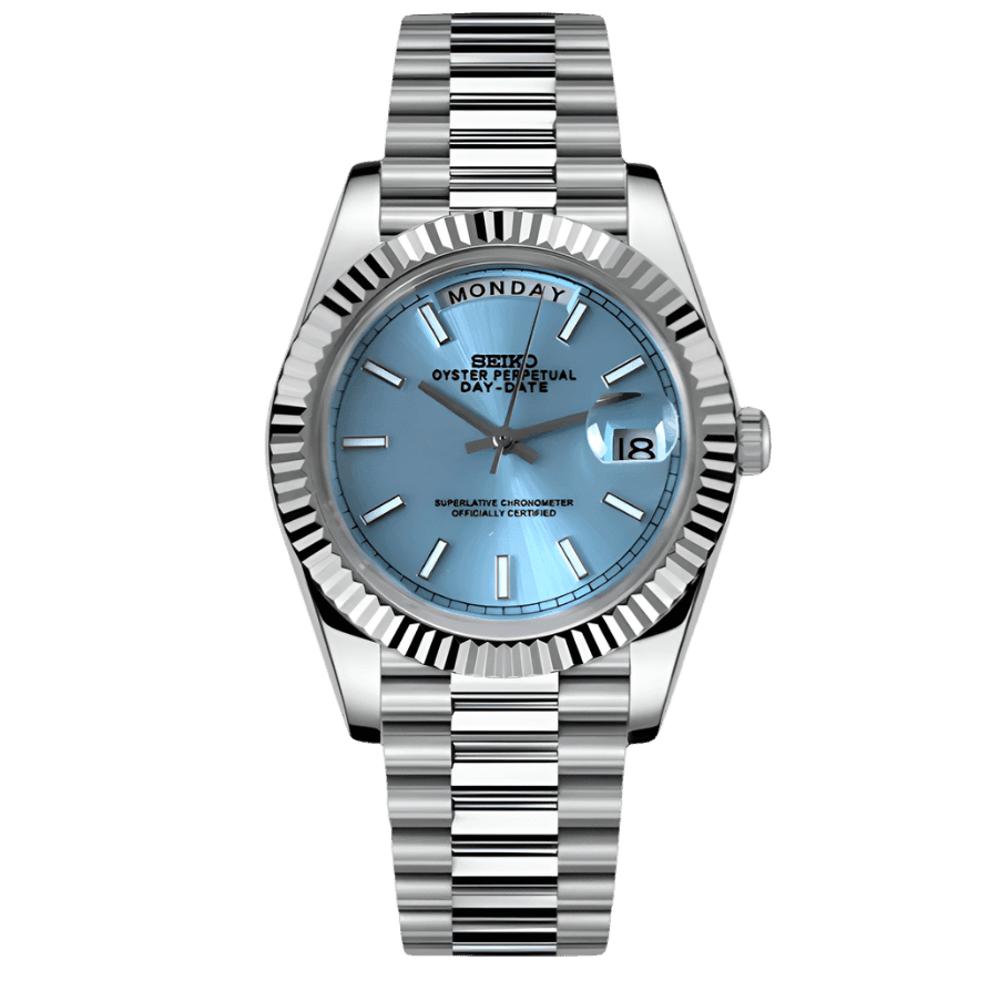 Seikojust Day Date - Ice Blue - Seiko Mod Labs