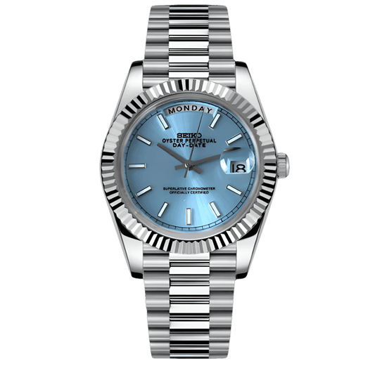 Seikojust Day Date - Ice Blue - Seiko Mod Labs