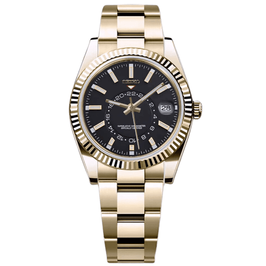 Seikojust Sky Dweller - Imperial Gold & Stealth Black - Seiko Mod Labs