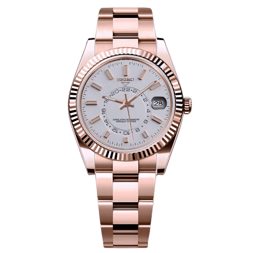 Seikojust Sky Dweller - Rose Gold & Ghost White - Seiko Mod Labs