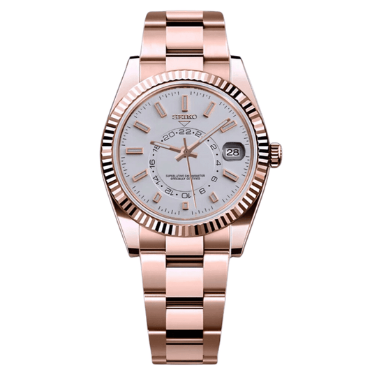 Seikojust Sky Dweller - Rose Gold & Ghost White - Seiko Mod Labs